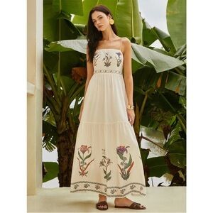NWT Commense backless floral pleated maxi dress small